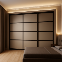 Раздвижные двери для встроенного шкафа в спальне 